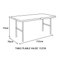 Table pliante "valise" PVC blanche 1.52cm