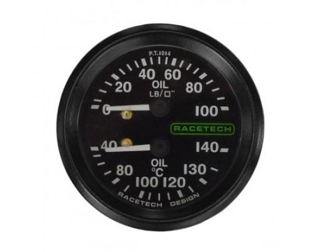Manomètre de pression d'huile et température d'huile Racetech